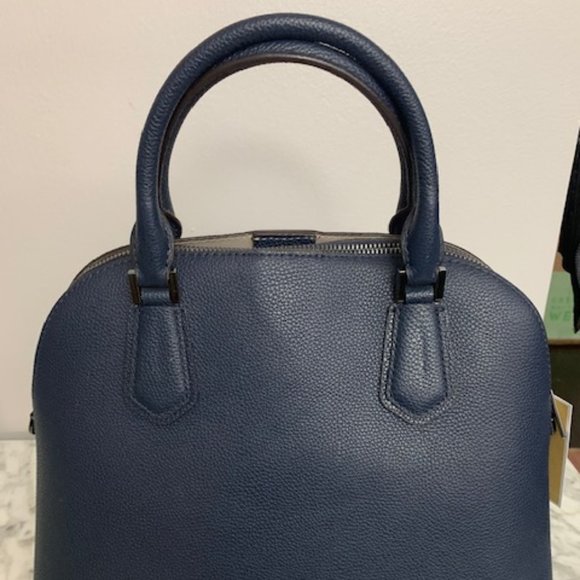 Michael Kors Navy/Cement Adele Lg Dome Satchel - Picture 12 of 13
